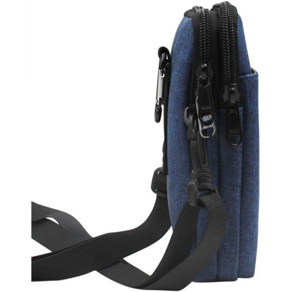 3-Layers Waterproof Cell Phone Pouch Crossbody Purse Oxford Fabric Belt Bag - Picture 3 of 8